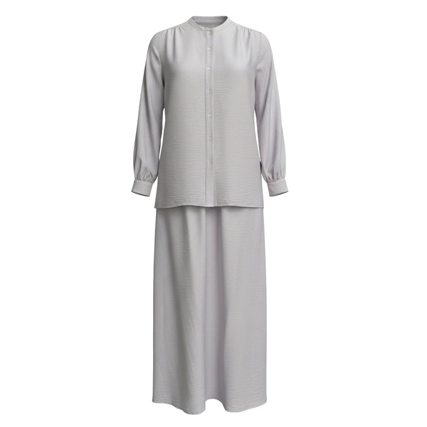 Nara Blouse & Skirt - Grey (Sell Separately)
