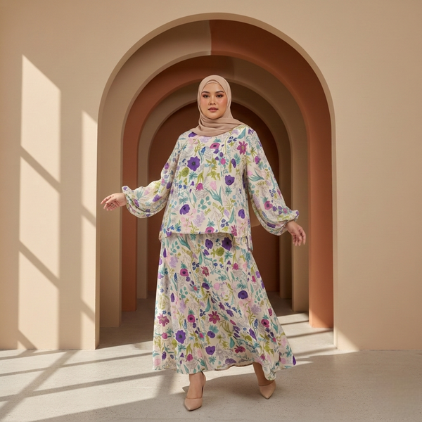 Suri Kurung Set - Beige