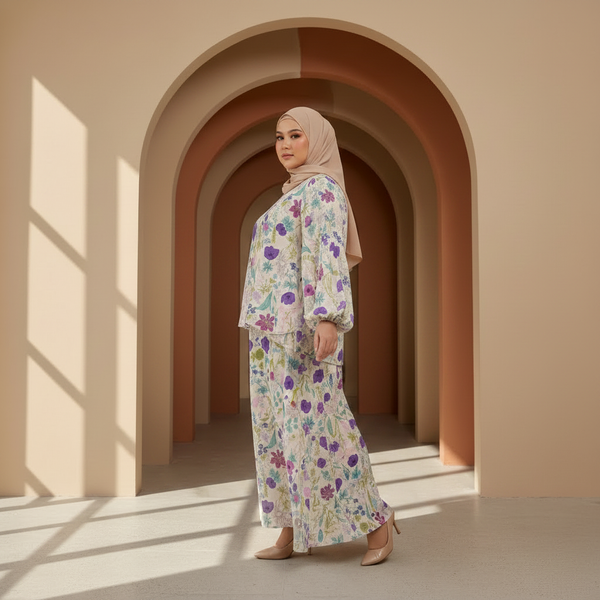 Suri Kurung Set - Beige