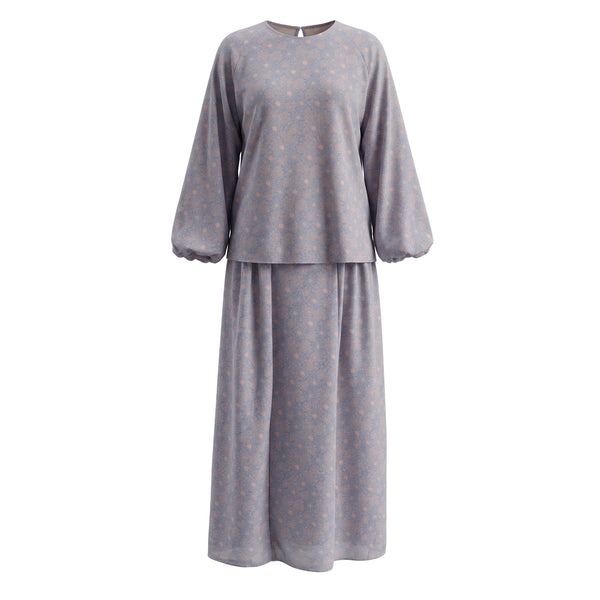 Suri Kurung Set - Dusty Blue