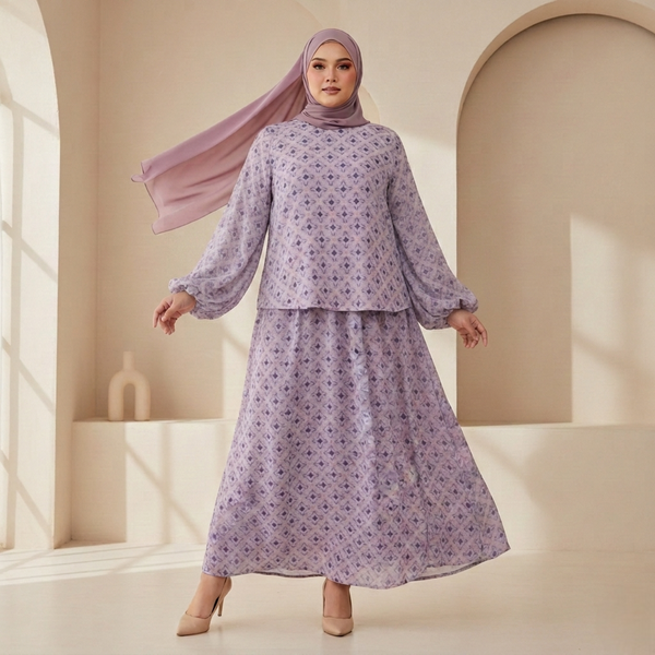 Suri Kurung Set - Lilac