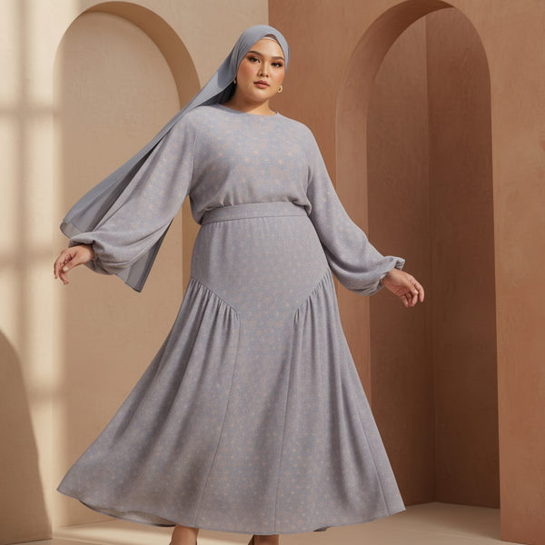 Suri Kurung Set - Dusty Blue
