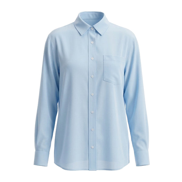 Mira Linen Blouse - Pastel Blue