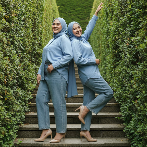 Mira Linen Blouse - Pastel Blue