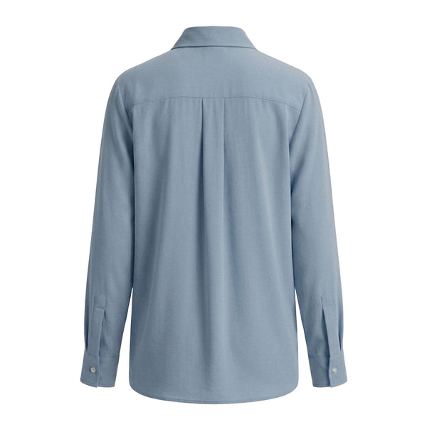 Mira Linen Blouse - Smoke Blue