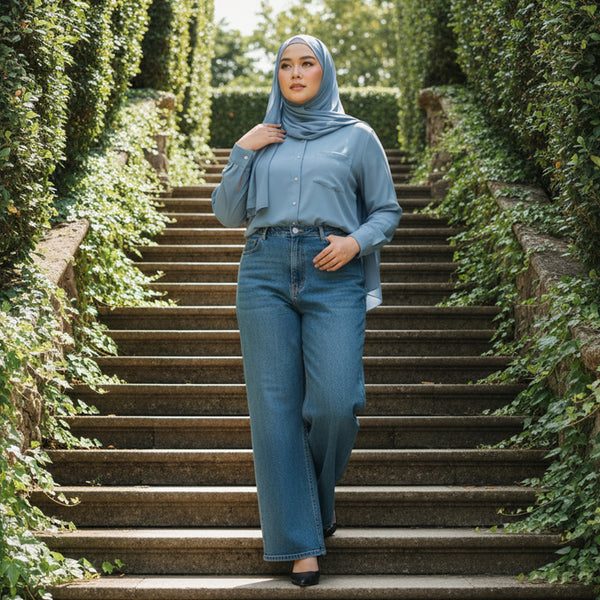 Mira Linen Blouse - Smoke Blue