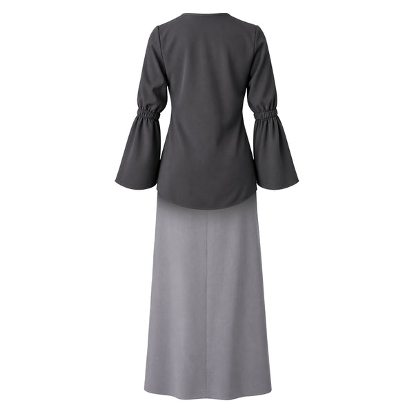 Bayang Blouse - Black & Ayla Skirts - Grey (Sold Separately)