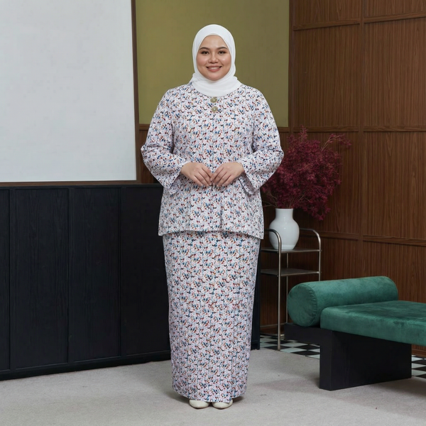 Embun Kurung FR pleat Set - White