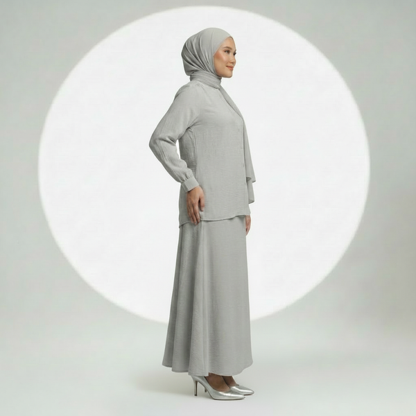 Nara Blouse & Skirt - Grey (Sell Separately)