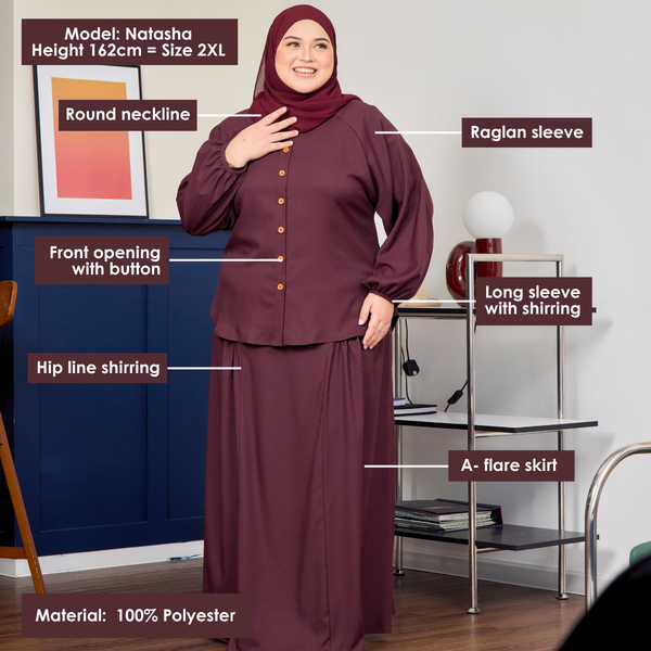 Hazel Blouse and Skirt - Plum