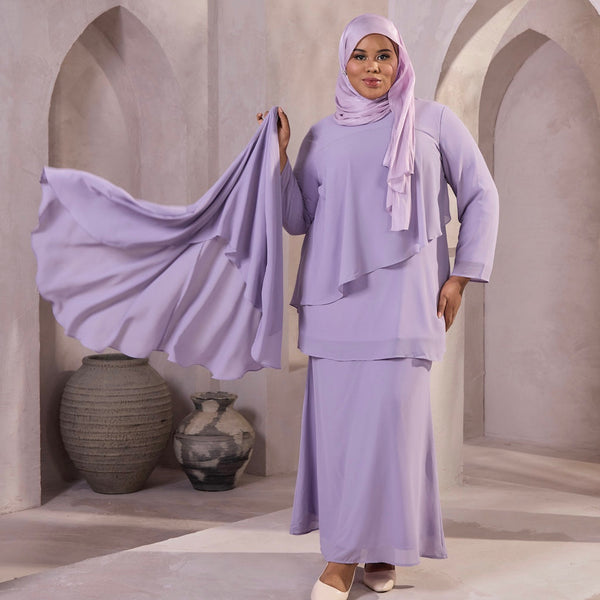 Khushi Mermaid Kurung Set - Lilac