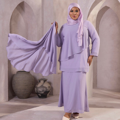 Khushi Mermaid Kurung Set - Lilac