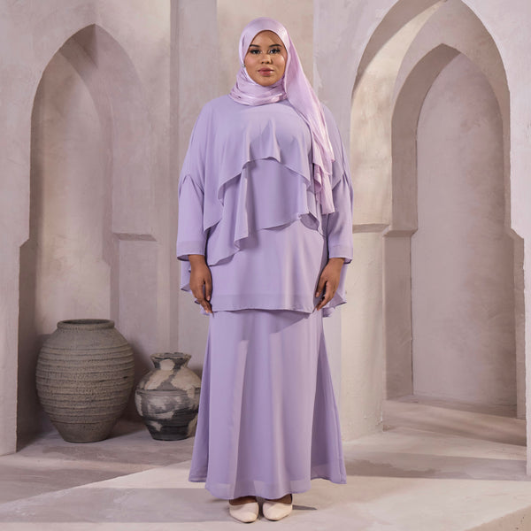Khushi Mermaid Kurung Set - Lilac
