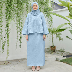 Ishan Tapered Kurung Set - Light Blue