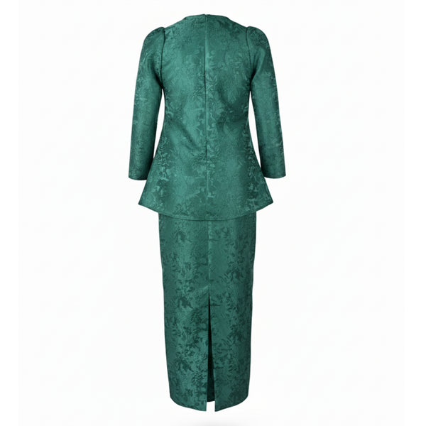 Jaswin Tapered Kurung Set - Green