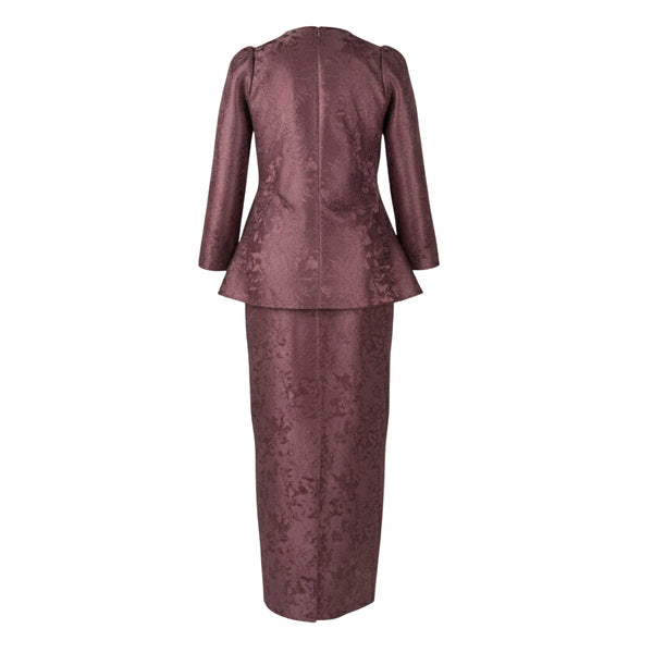 Jaswin Tapered Kurung Set - Plum