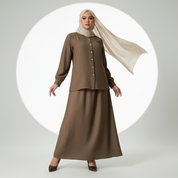 Nara Blouse & Skirt - Military Green (Sell Separately)