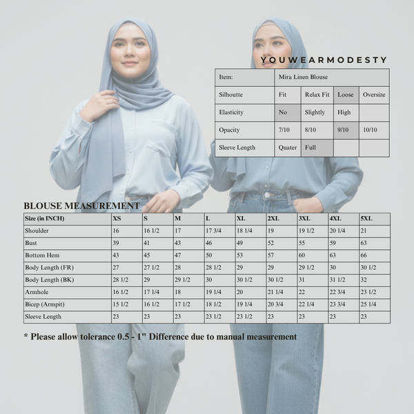 Mira Linen Blouse - Smoke Blue