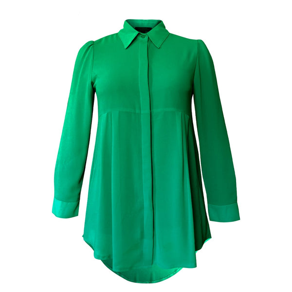 Basic Hi-Low Chiffon Flare Blouse - Bright