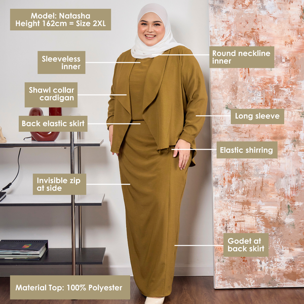 Olivia Elegant 3 Pcs Set - Olive