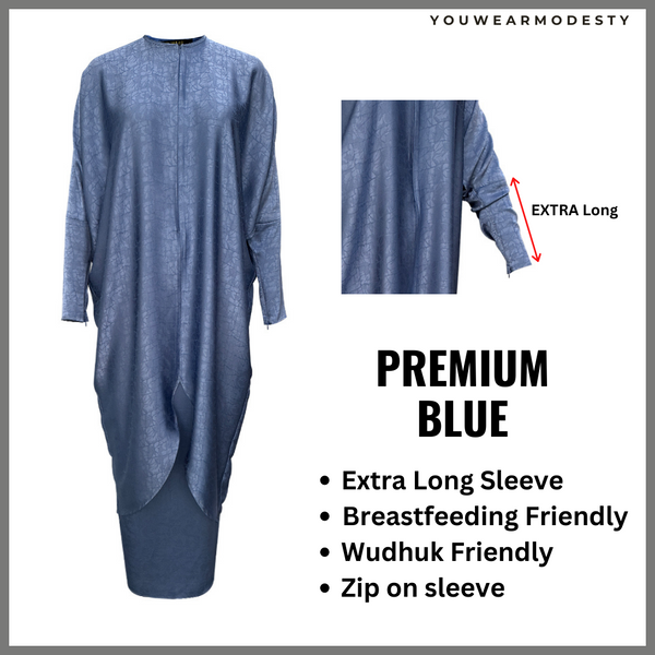 Qureshi Kurung Set - Premium Blue