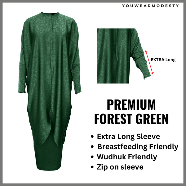 Qureshi Kurung Set - Premium Forest Green