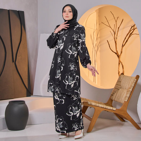 Kaashif Kurung Set -  Black