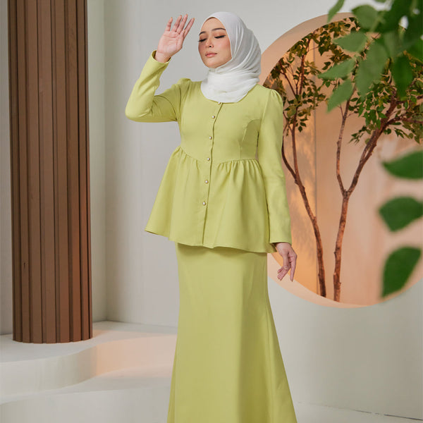 Orkid Kurung Mermaid Set -Lime