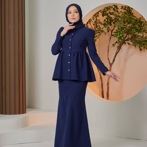 Orkid Kurung Mermaid Set - Navy Blue