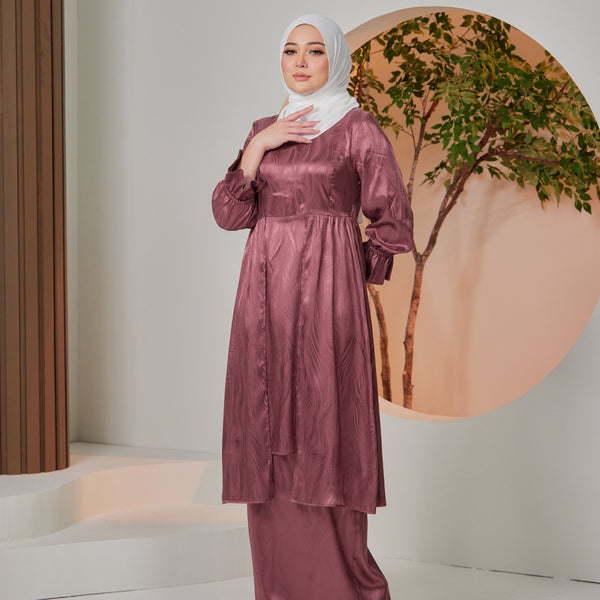 Kantan Kurung Tapered Set - Plum