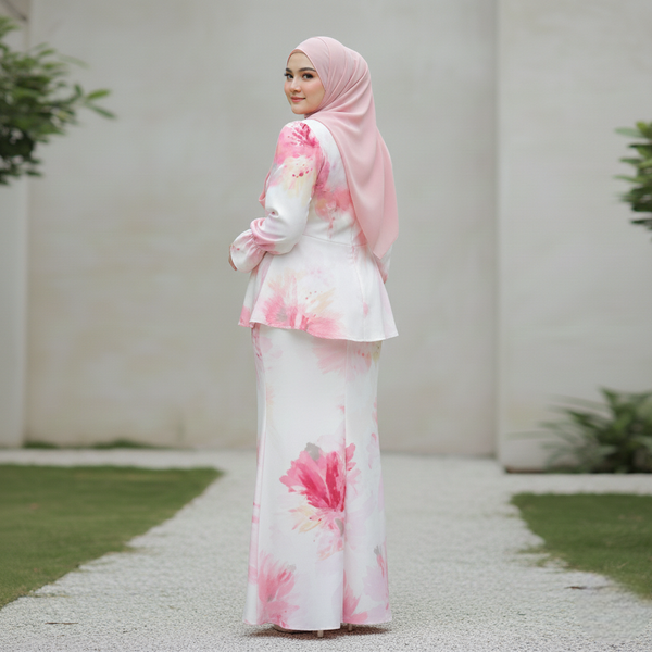 Allamanda 3.0 Kurung Mermaid Set - Pink Flower