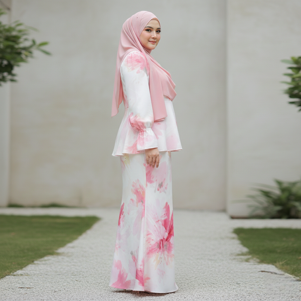 Allamanda 3.0 Kurung Mermaid Set - Pink Flower