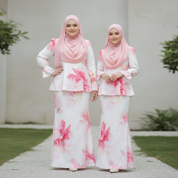 Allamanda 3.0 Kurung Mermaid Set - Pink Flower
