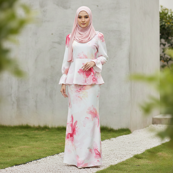 Allamanda 3.0 Kurung Mermaid Set - Pink Flower