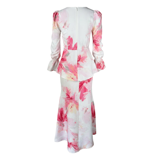 Allamanda 3.0 Kurung Mermaid Set - Pink Flower