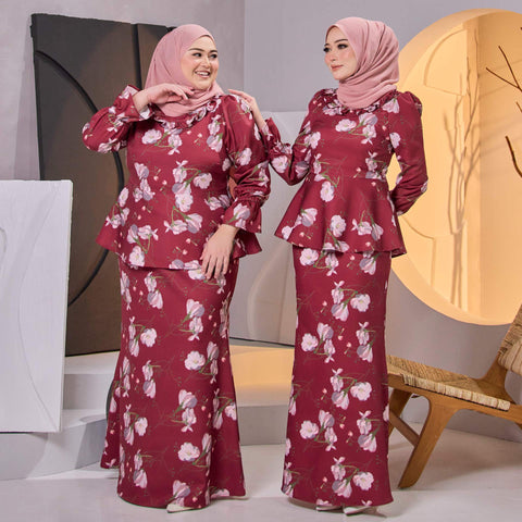 Allamanda Kurung Mermaid Set - Royal Maroon