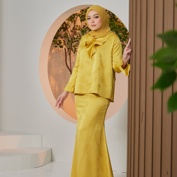 Aurea Kurung Mermaid Set - Gold Yellow