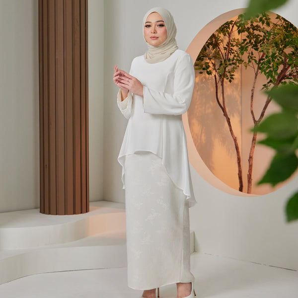 Petra Brocade Maxi Dress - Off White