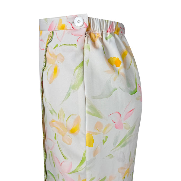 Detura 3.0 Embroidery Kurung Set - Beige Yellow Floral (PREORDER)