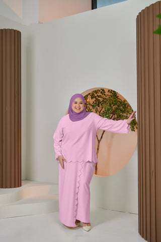 Detura Embroidery Kurung Set - Dusty Lilac
