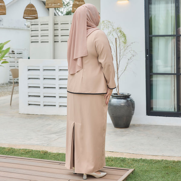 Damir Tapered Kurung Set - Coffee Latte