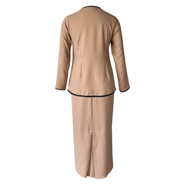 Damir Tapered Kurung Set - Coffee Latte