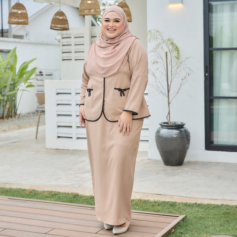 Damir Tapered Kurung Set - Coffee Latte