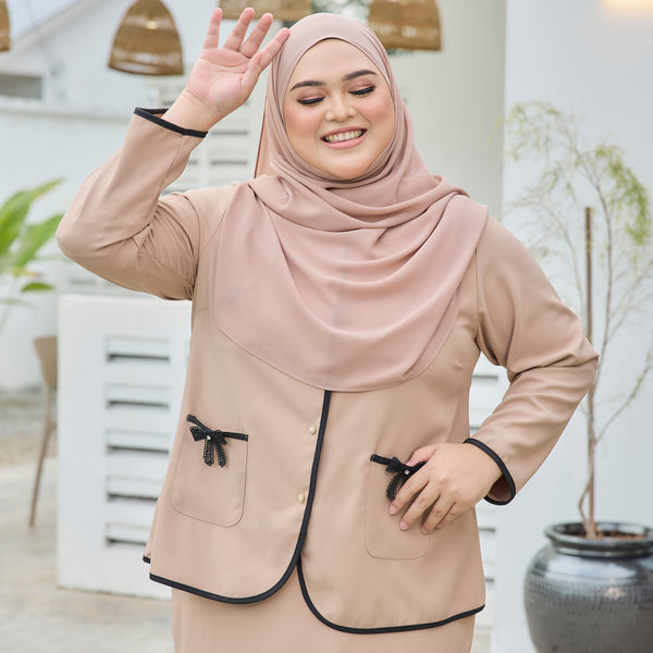 Damir Tapered Kurung Set - Coffee Latte