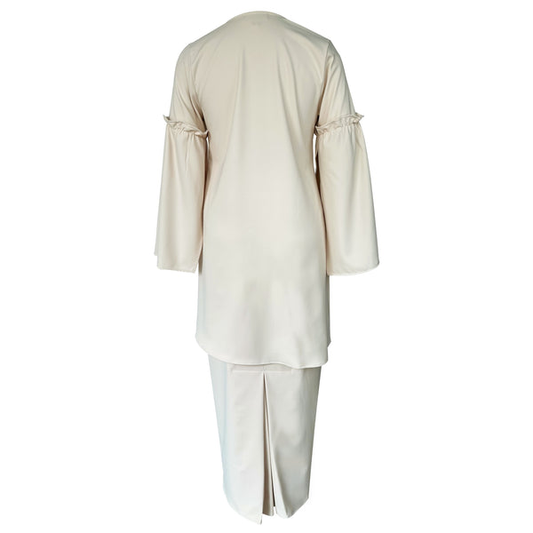 Timur Tunic Tapered Kurung Set - Beige