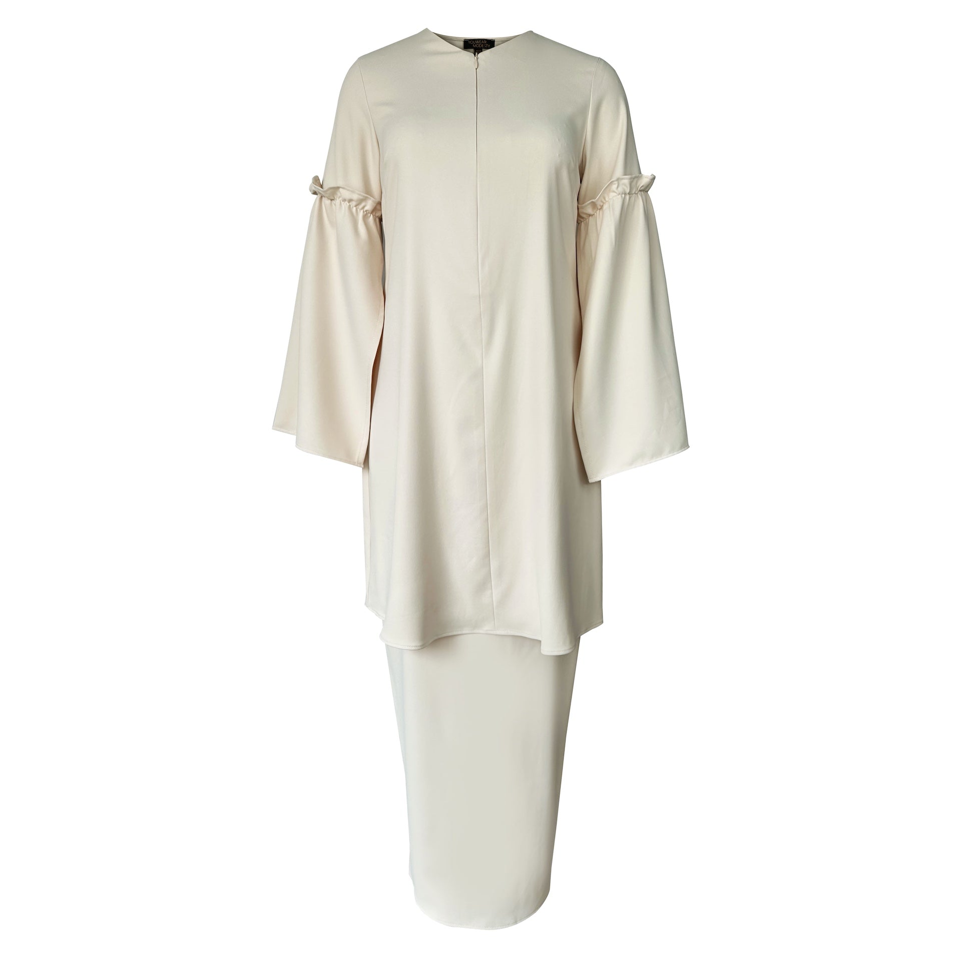 Timur Tunic Tapered Kurung Set - Beige