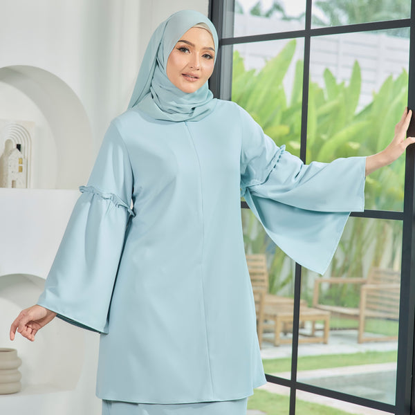 Timur Tunic Tapered Kurung Set - Baby Blue