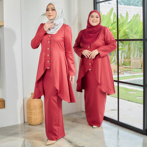 Eldar Tunic Tapered Kurung Set - Maroon