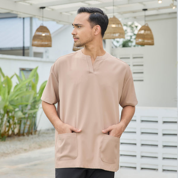 Arman Men Kurta - Coffee Latte