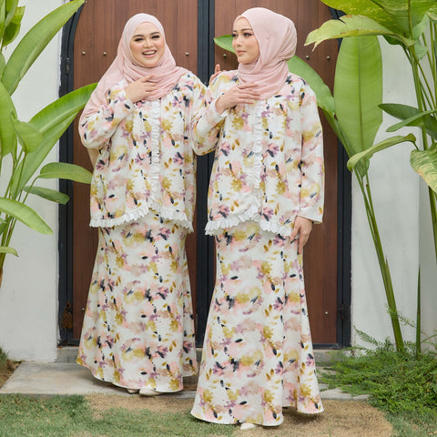 Karima Mermaid Kurung Set - Water Floral